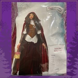 Deluxe Red Riding Hood Costume with small wolf purse
